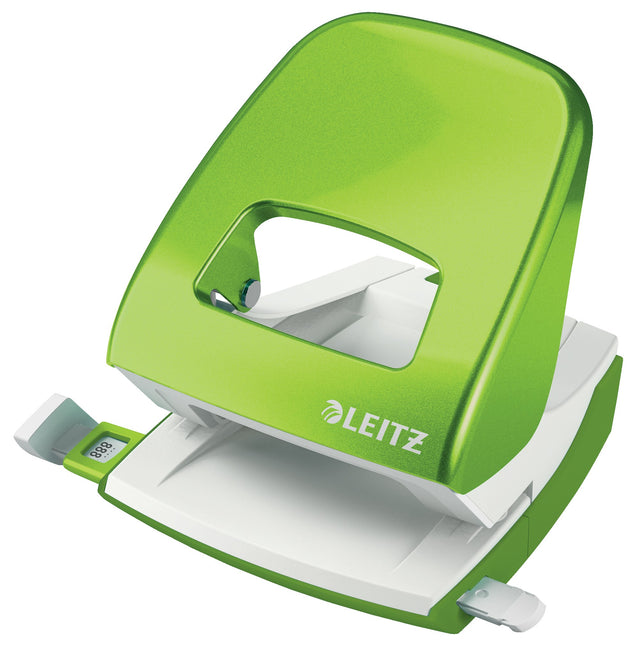 Leitz Hulapparat 5008 WOW 2-huls t/30ark grøn – Hulapparater (billede 1)