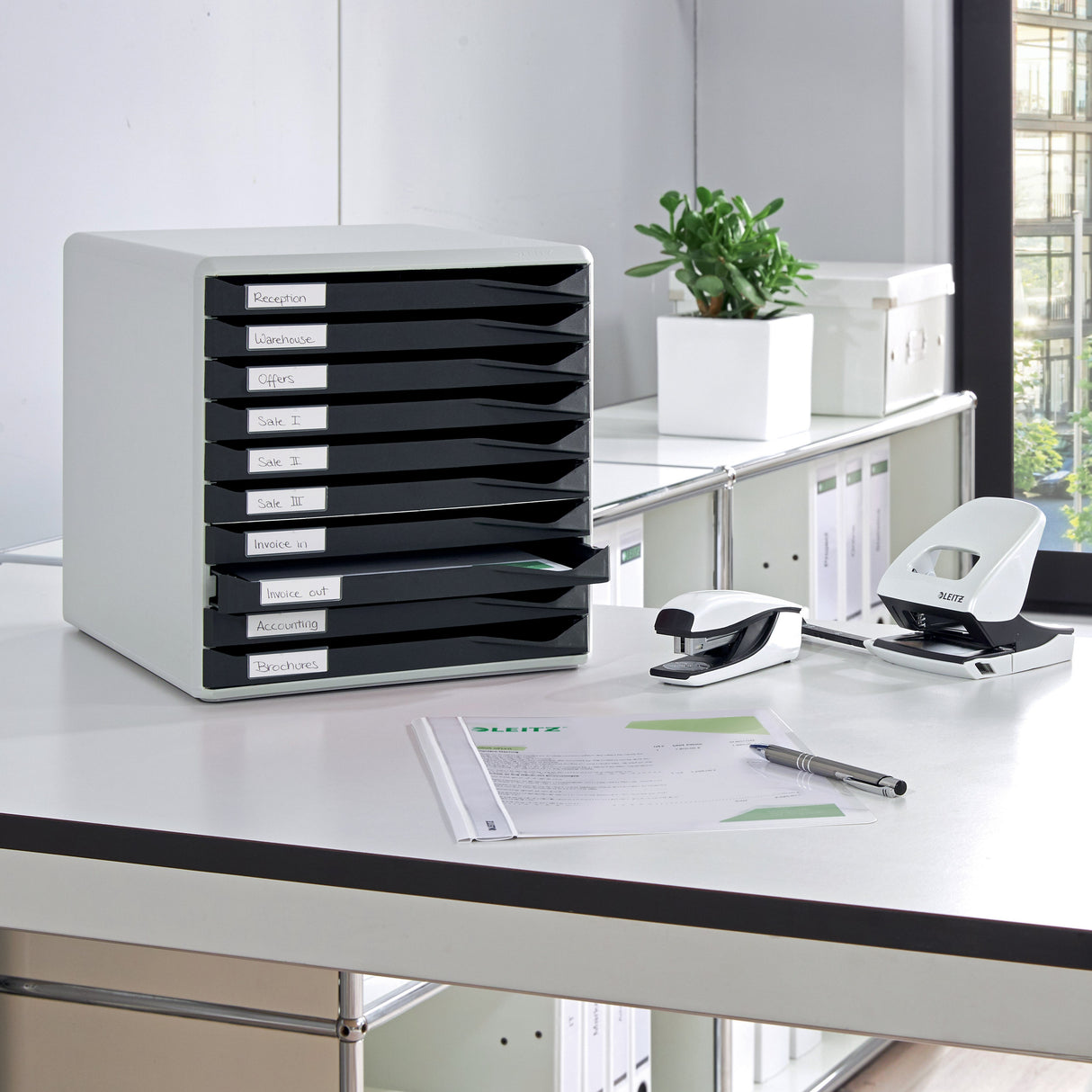 Skuffekabinet 10 skuffer A4 sort