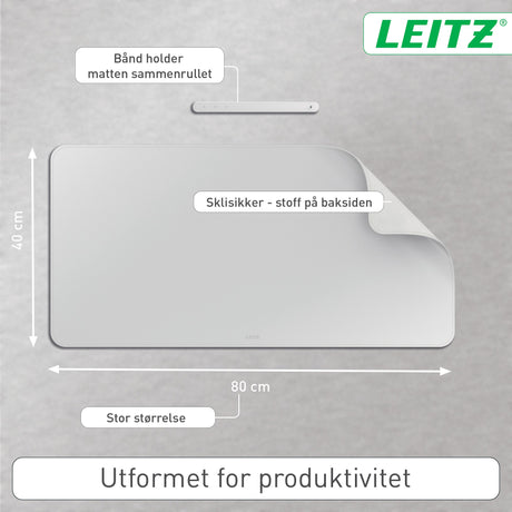 Skriveunderlag 40x80 lysegrå – image 4