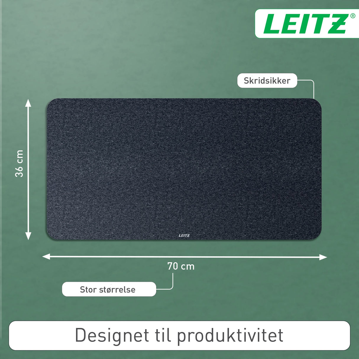 Skriveunderlag filt 36x70 grå – image 5