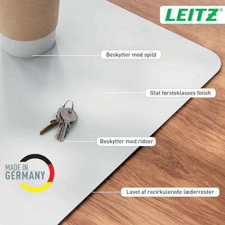 Skriveunderlag læder 36x70 lysegrå – image 2