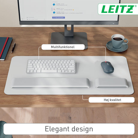 Skriveunderlag læder 36x70 lysegrå – image 3