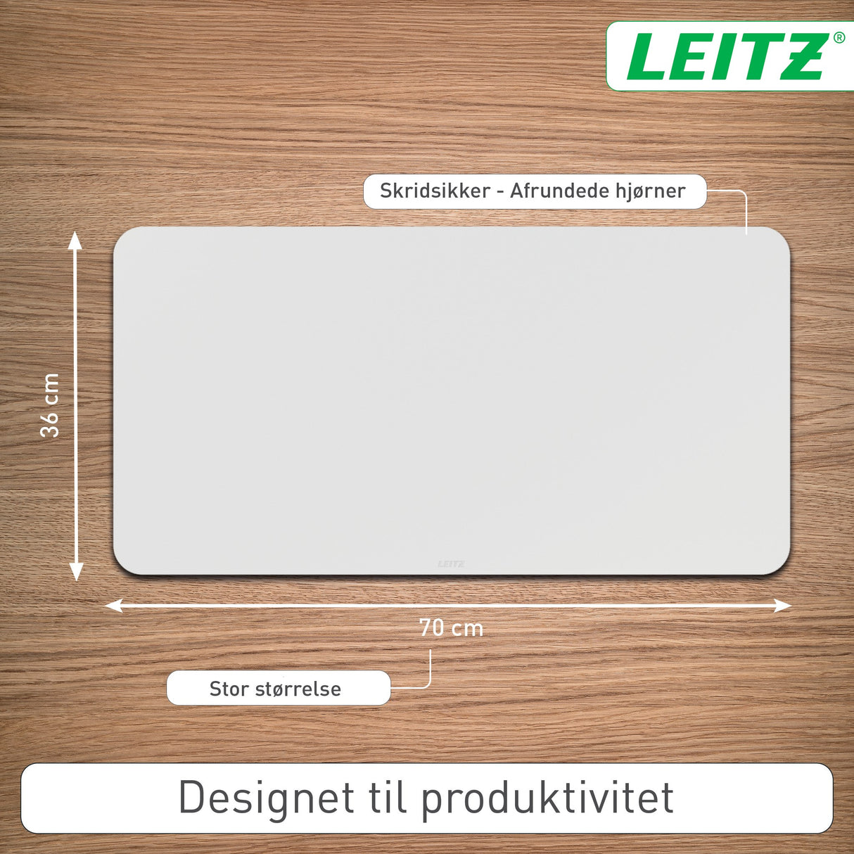 Skriveunderlag læder 36x70 lysegrå – image 4