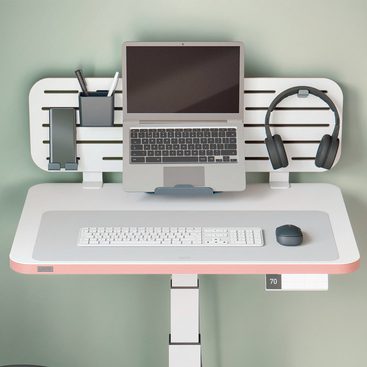 Skriveunderlag læder 36x70 lysegrå – image 10