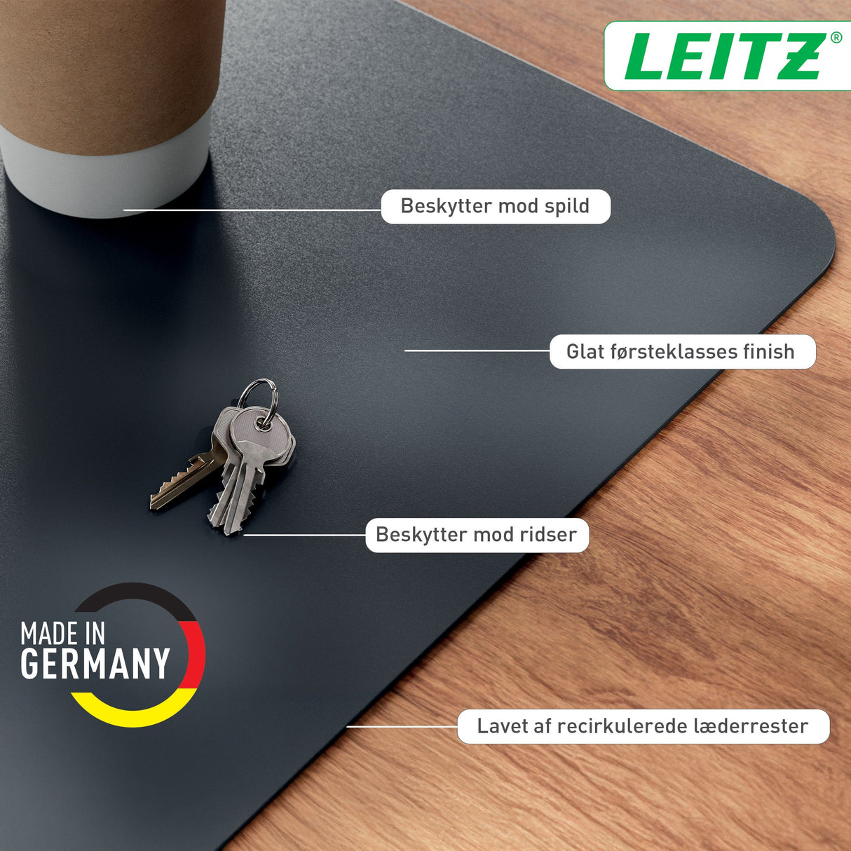 Skriveunderlag læder 36x70 mørkegrå – image 7