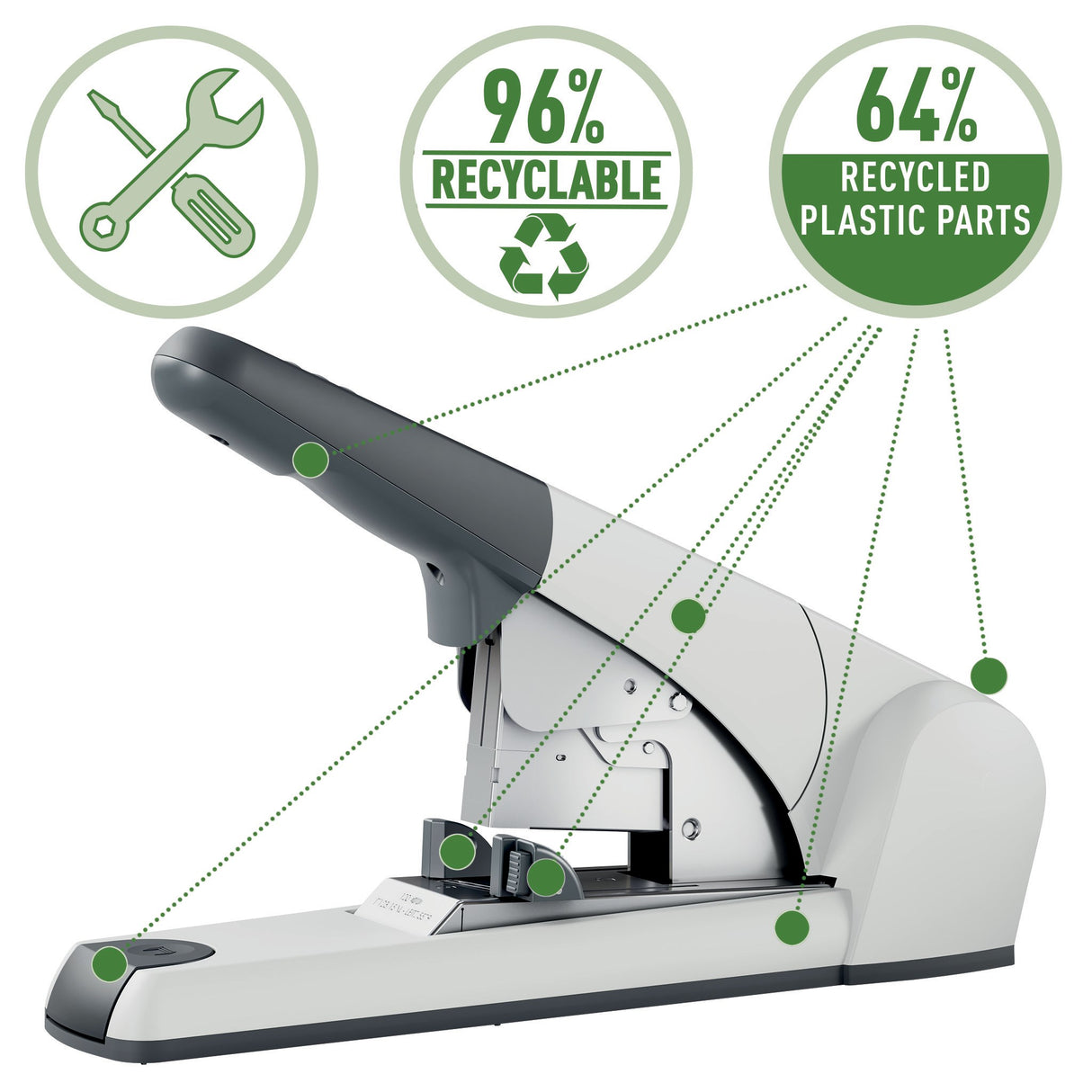 Leitz Hæftemaskine 5553 HD FC t/120 ark hvid – Hæftemaskiner (billede 2)