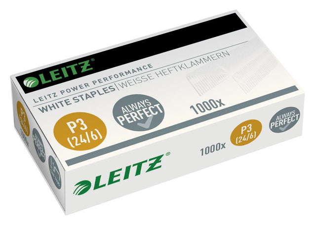 Leitz Hæfteklammer 24/6 P3 t/30ark hvid (1000) (billede 1)