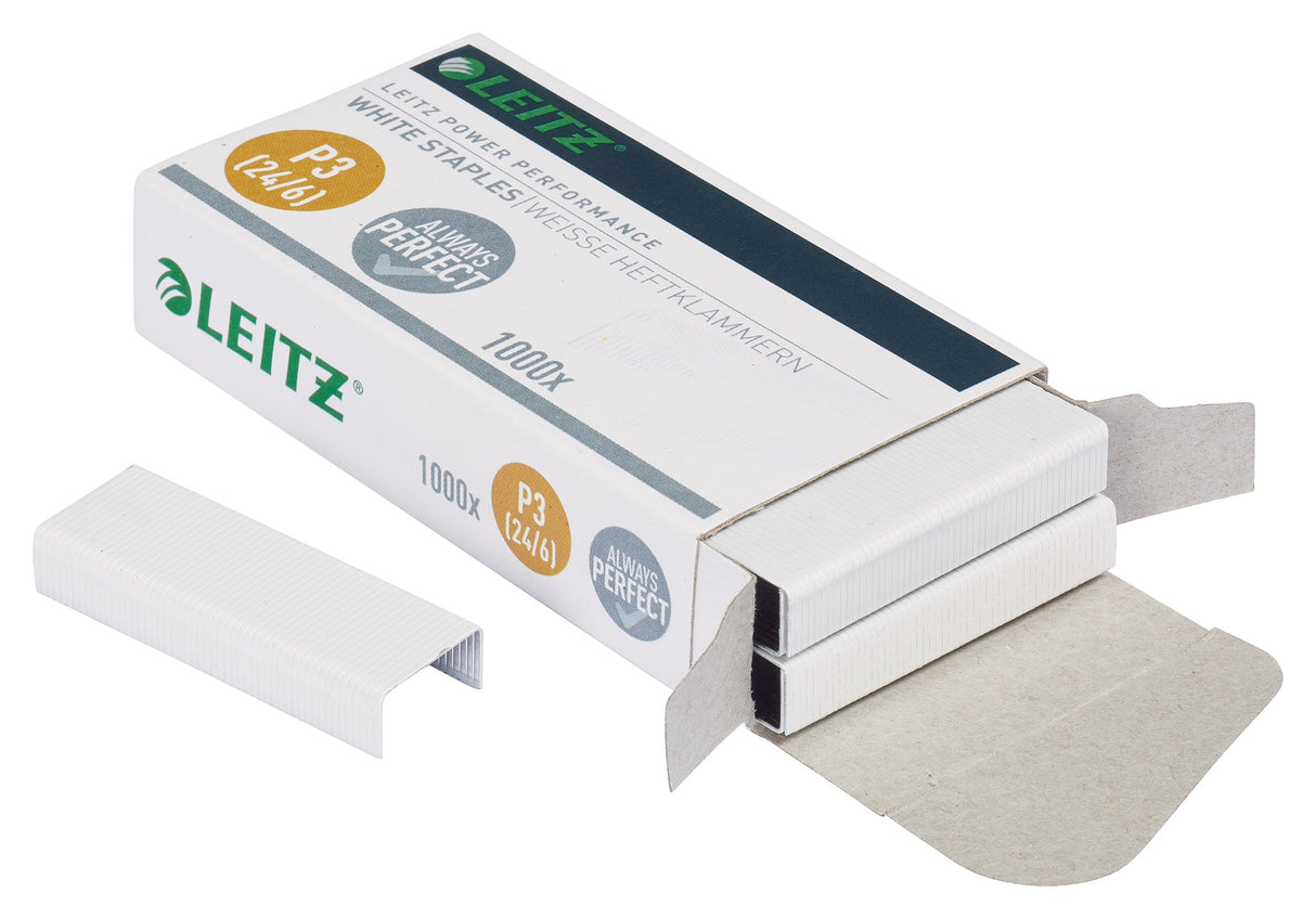 Leitz Hæfteklammer 24/6 P3 t/30ark hvid (1000) (billede 2)