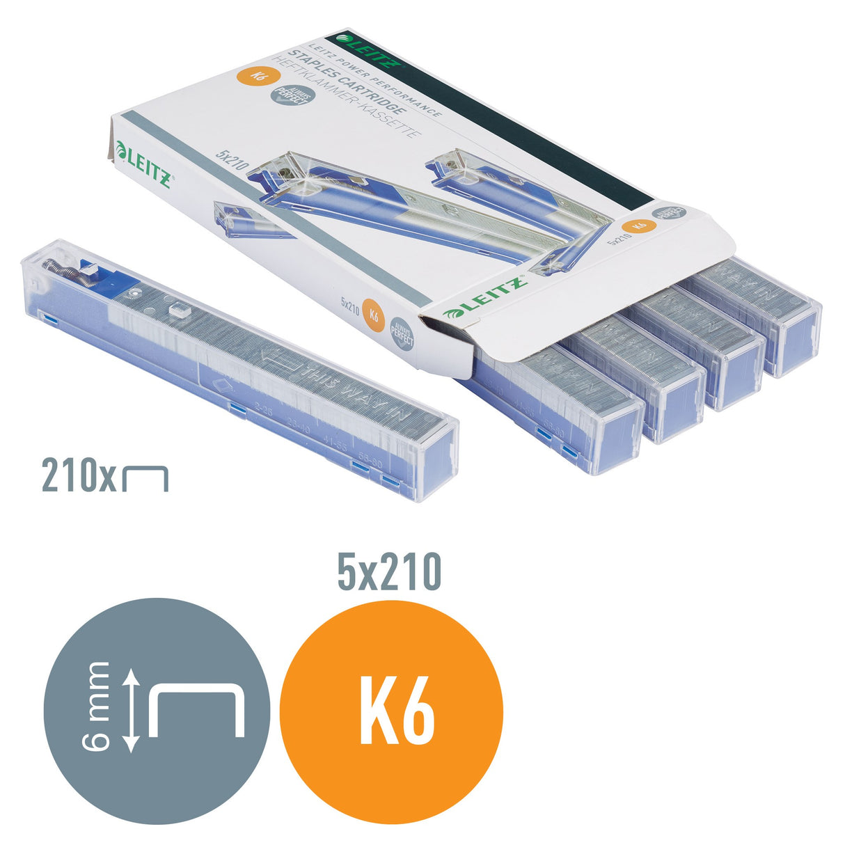 Leitz Hæftkassette 26/6 K6 t/25ark (5x210) – Hæfteklammer (billede 3)