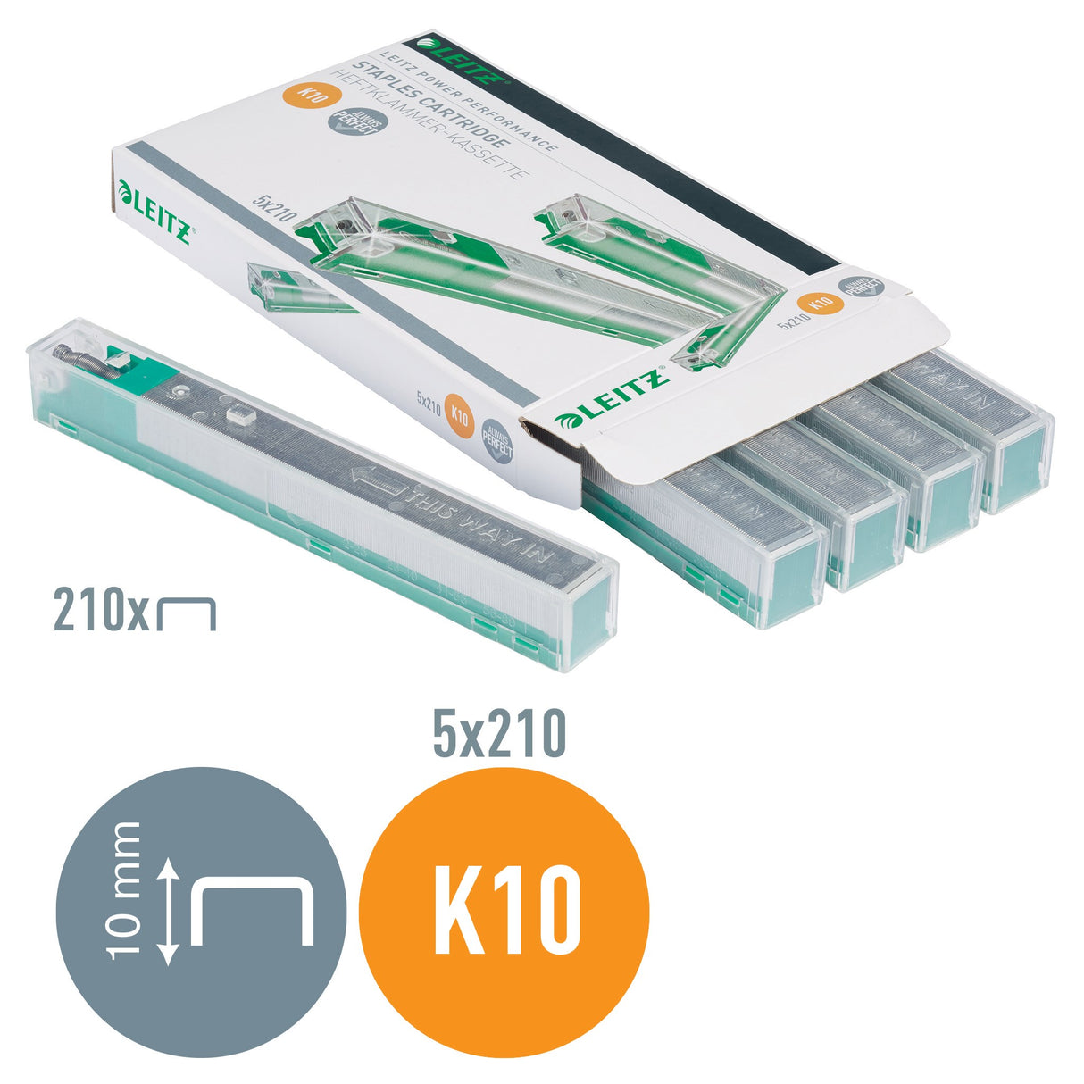 Leitz Hæftekassette 26/10 K10 t/55 ark (5x210) – Hæfteklammer (billede 3)