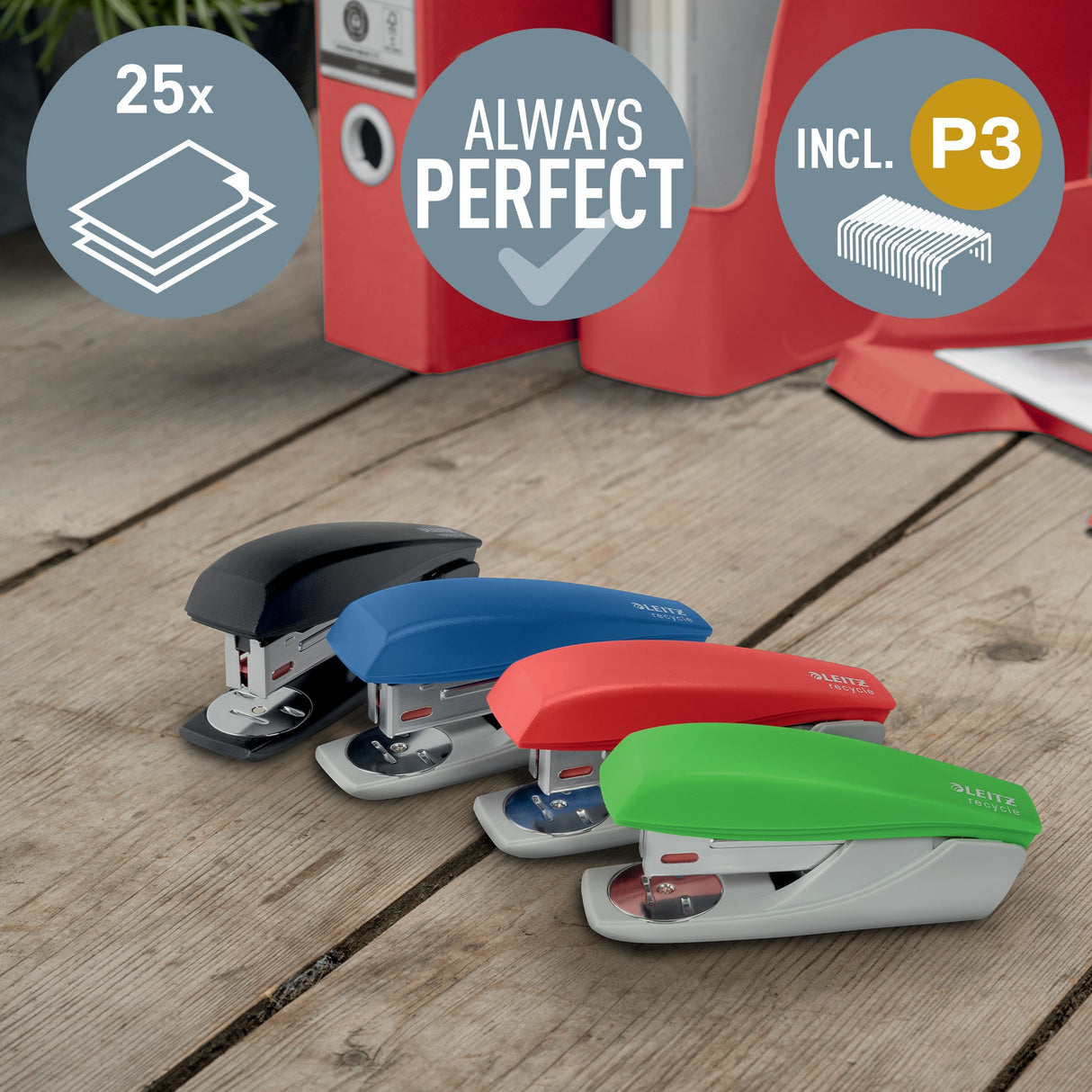 Hæftemaskine recycle t/25ark grøn – image 2