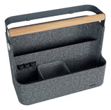 Organizer bærbar m/håndtag hænge stoffilt lysegrå