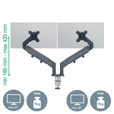 Monitor Arm Ergo Space Saving Dual, Dark Grey – image 4