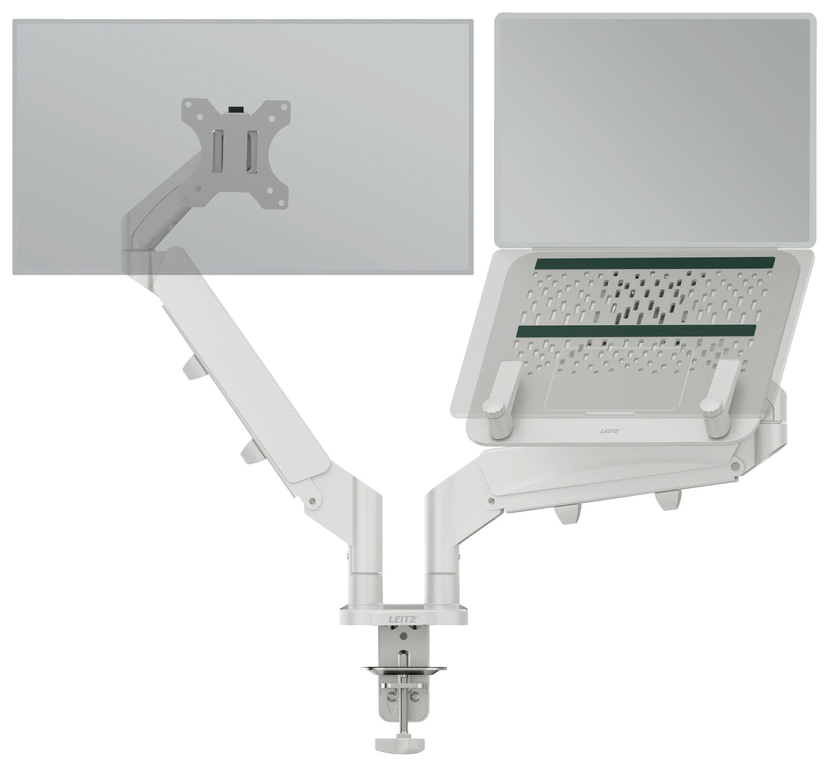 Leitz Monitor arm pladsbe.dobb m.laptoparmLgrå (billede 1)