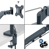 Monitor Arm Space Saving Dual+Laptop Arm, Dark Grey – image 5