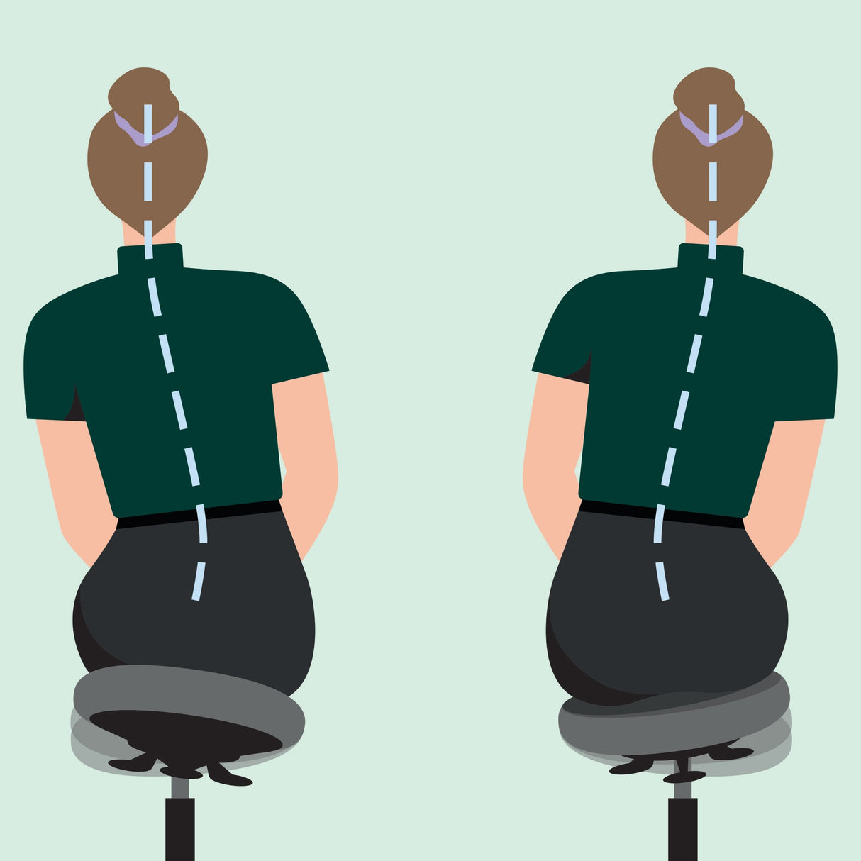 Siddestol Active Ergo Comfort m/hjul sæde grå – image 2