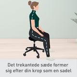 Siddestol Ergo Comfort m/hjul sæde læder sort – image 4