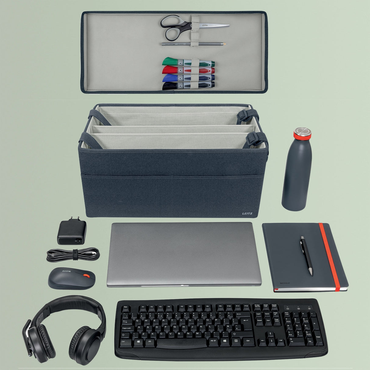 Taske Hot Desking m/låg stor stof grå – image 5