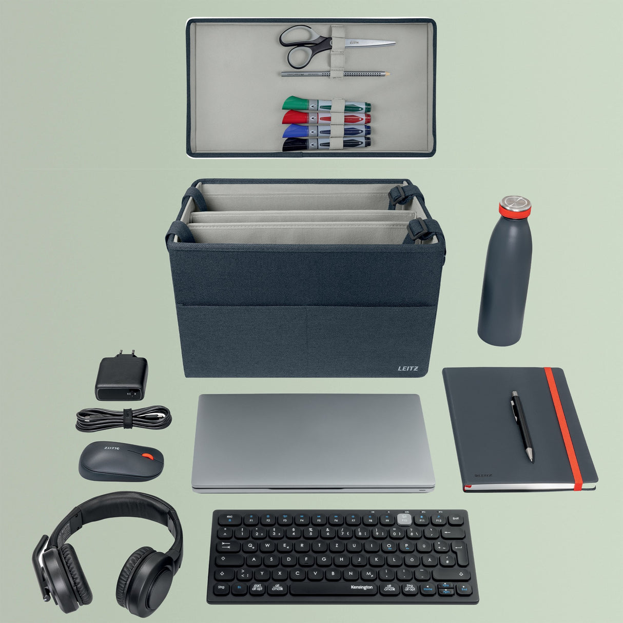 Taske Hot Desking m/låg lille stof grå – image 5