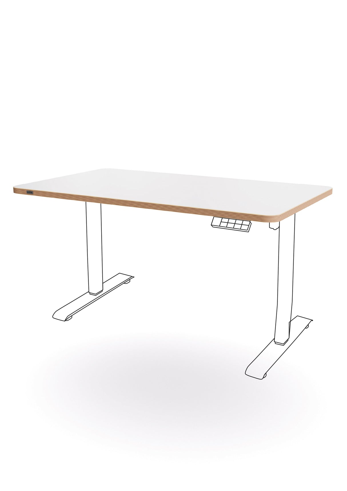 Leitz Bordplade t/sidde/ståbord 120x70cm Ergo hvid – Hæve/sænkeborde (billede 1)