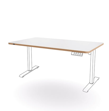 Leitz Bordplade t/sidde/ståbord 140x80cm Ergo hvid – Hæve/sænkeborde (billede 1)