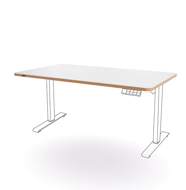 Leitz Bordplade t/sidde/ståbord 140x80cm Ergo hvid – Hæve/sænkeborde (billede 1)