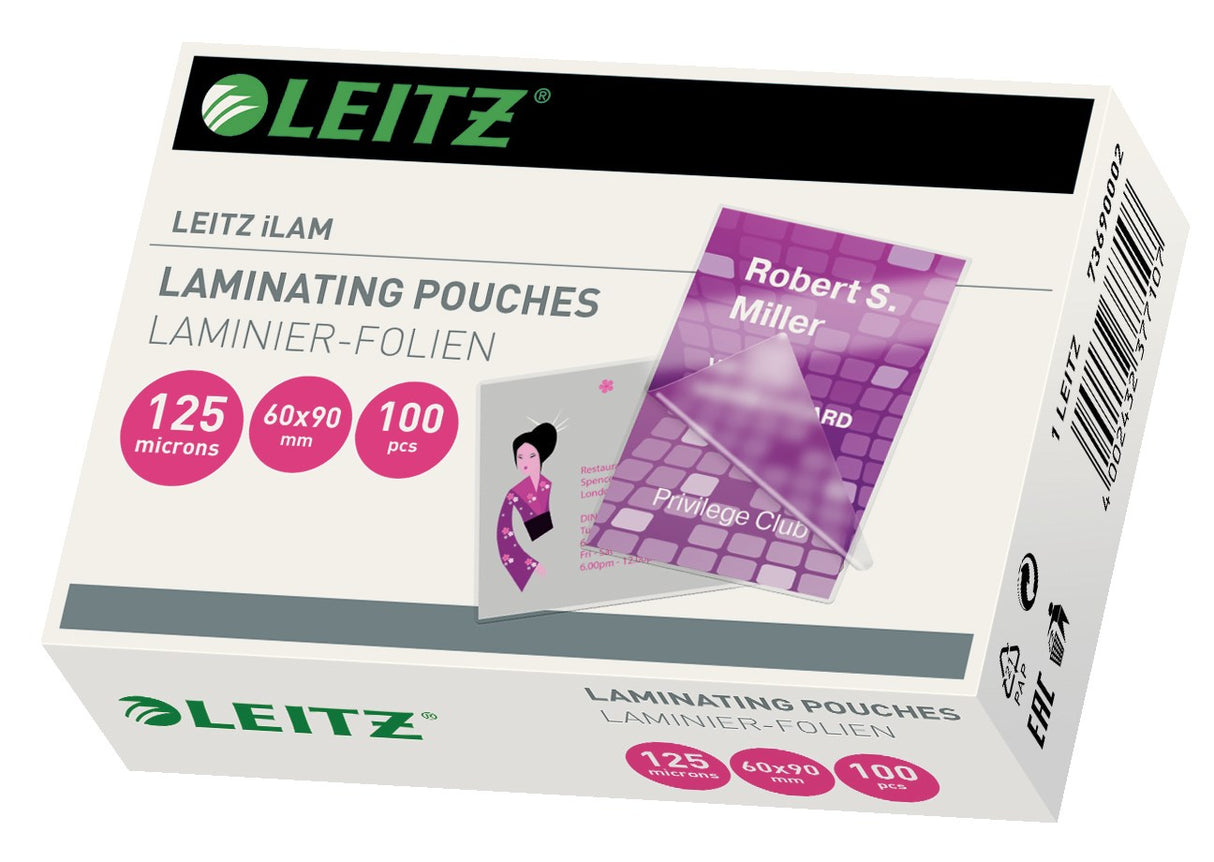 Leitz Lamineringslomme glans 125my 60x90 (100) – Laminering & tilbehør (billede 1)