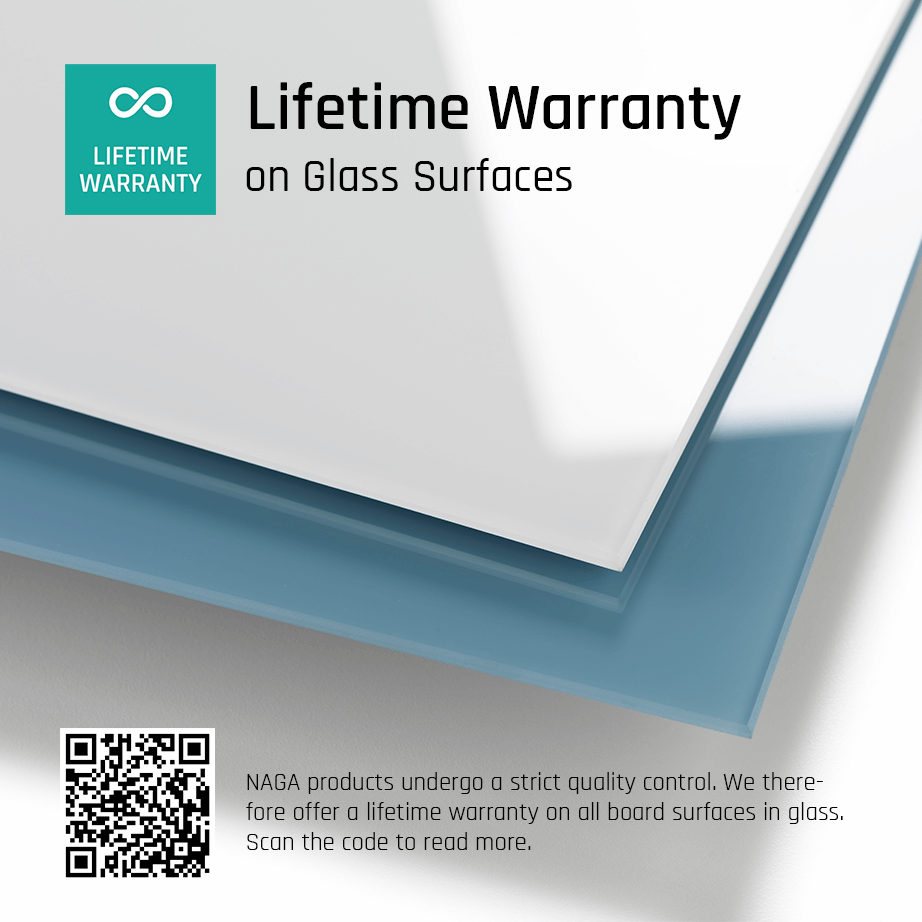 100 x 100 cm. Sort Magnetisk Glastavle – image 3