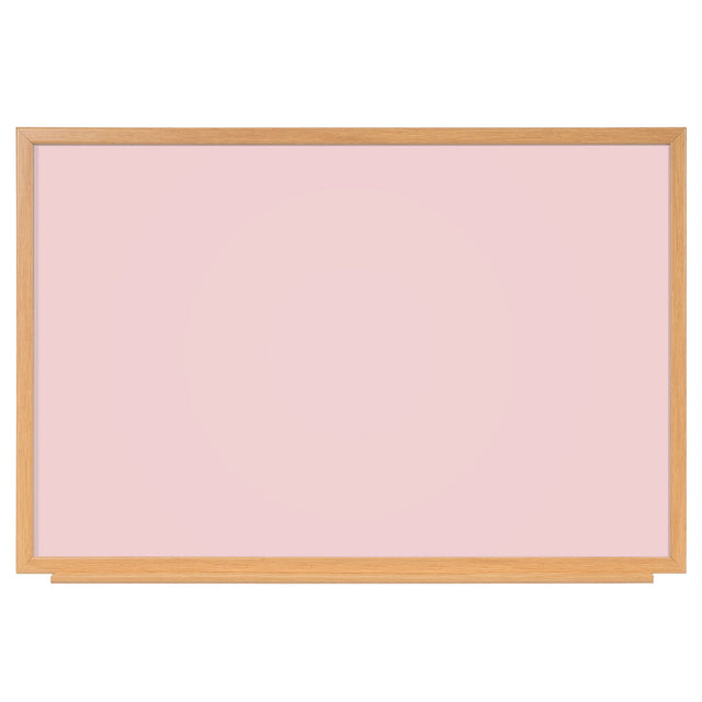 Naga A/S Whiteboard med MDF-ramme i egetræslook, Lyserød, 120 x 90 cm (billede 1)