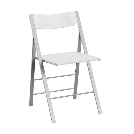 Klapstol Mini hvid med alugrå stoleben, 2-pak – image 1