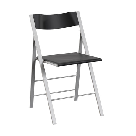 Klapstol Mini sort med alugrå stoleben, 2-pak – image 1