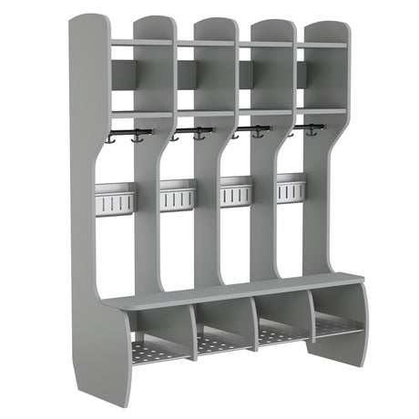 Garderobe Måns Hel 4 pladser, grå