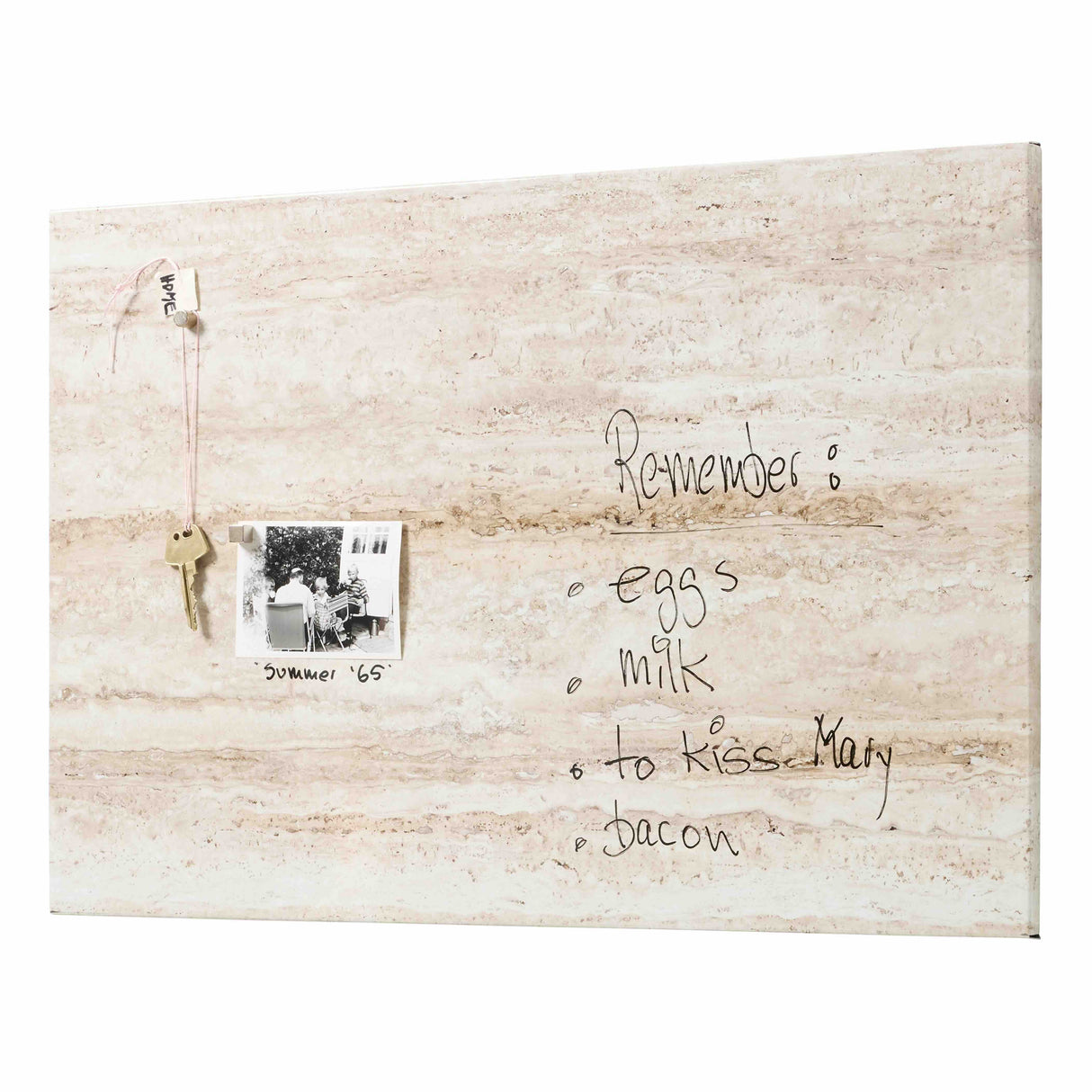 Magnetisk Ståltavle 40x60 cm i Travertin - Perfekt til Noter og Beskeder