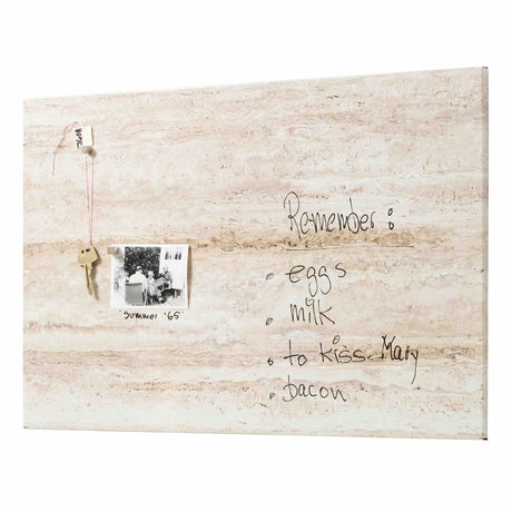 Magnetisk Ståltavle 40x60 cm i Travertin - Perfekt til Noter og Beskeder