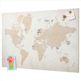 Magnetisk Ståltavle 90 x 60 cm - Verdenskort Design, Ideel til Kontor og Hjem