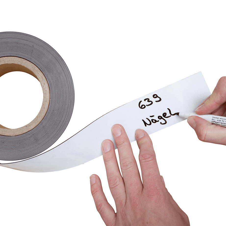 Magnetbånd, hvid, 20 mm