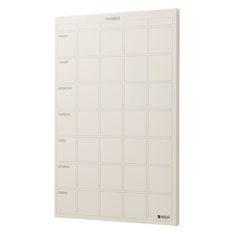 Naga A/S Magnetisk Stål ugetavle 40 x 60 cm. Beige Engelsk – Planlægningstavler (billede 1)