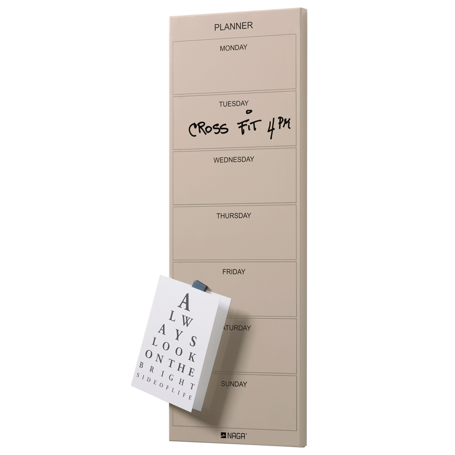 Naga A/S Magnetisk ugeplan tavle 20 x 60 cm. Brun Engelsk – Planlægningstavler (billede 2)