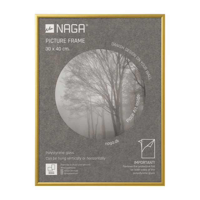 Billedramme, 30x40 cm, mat guld – image 1