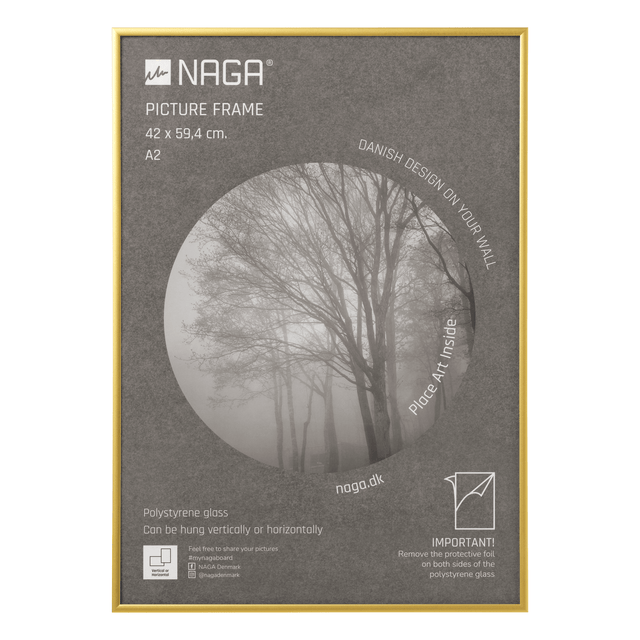 Billedramme, 42x59,4 cm, mat guld – image 1