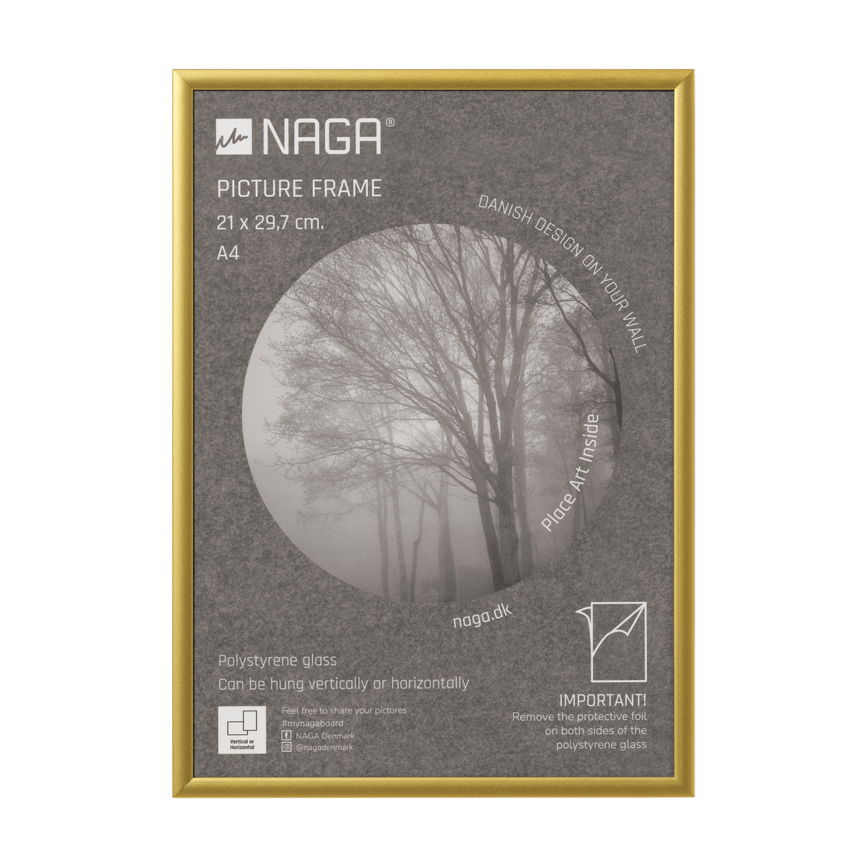 Matt gold picture frame a4 17004.png