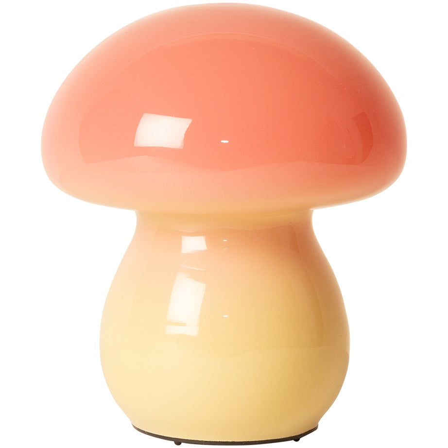 Mushroom lampe i glas, pink/gul