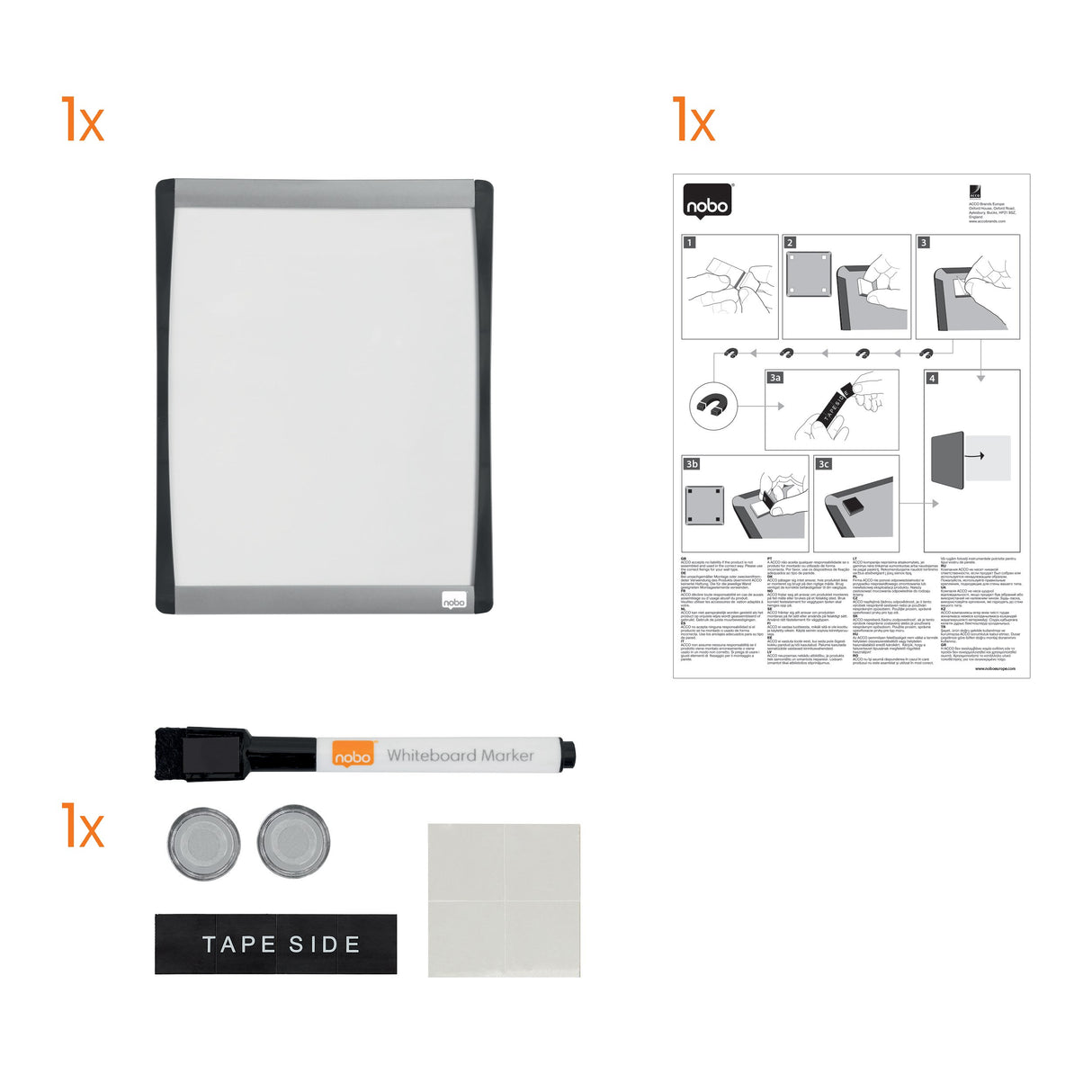 Nobo WB talve m/buet ramme hvid 28x21,5cm – Whiteboards (billede 4)