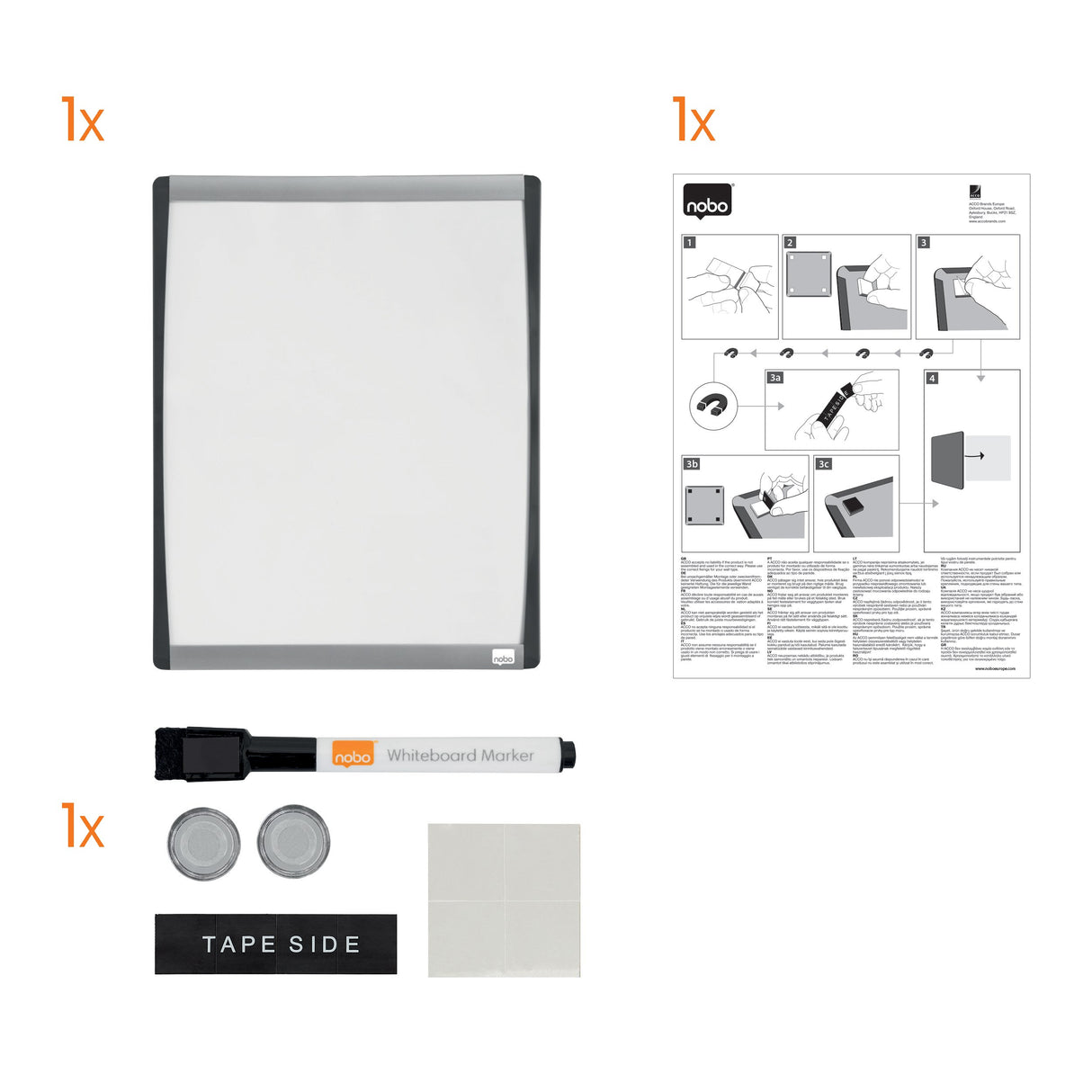 Nobo WB tavle m/buet ramme hvid 33,5x28cm – Whiteboards (billede 4)