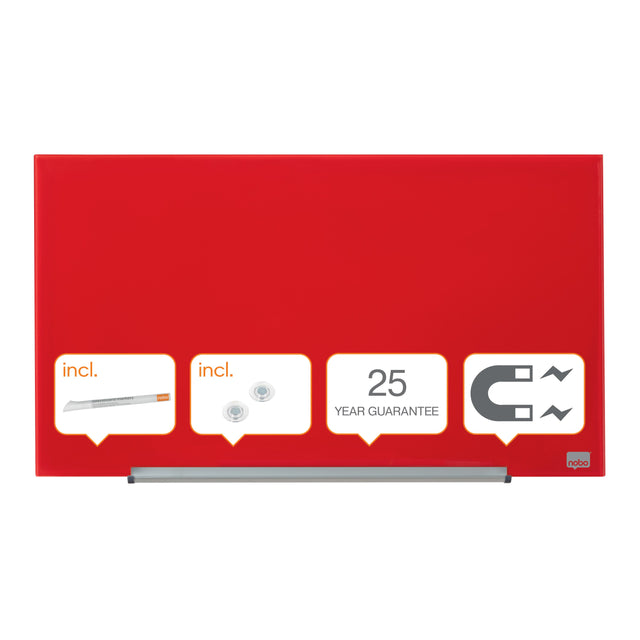 Nobo Glastavle Diamond widescreen 31'' rød – Glastavler (billede 1)