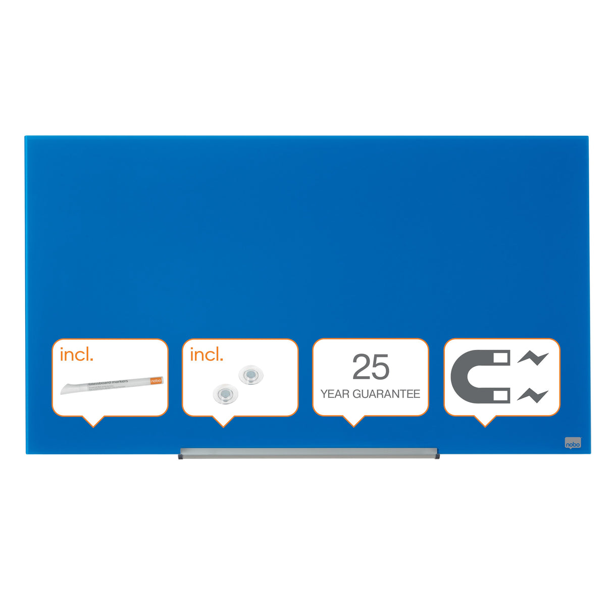 Nobo Glastavle Diamond widescreen 45" blå – Glastavler (billede 1)