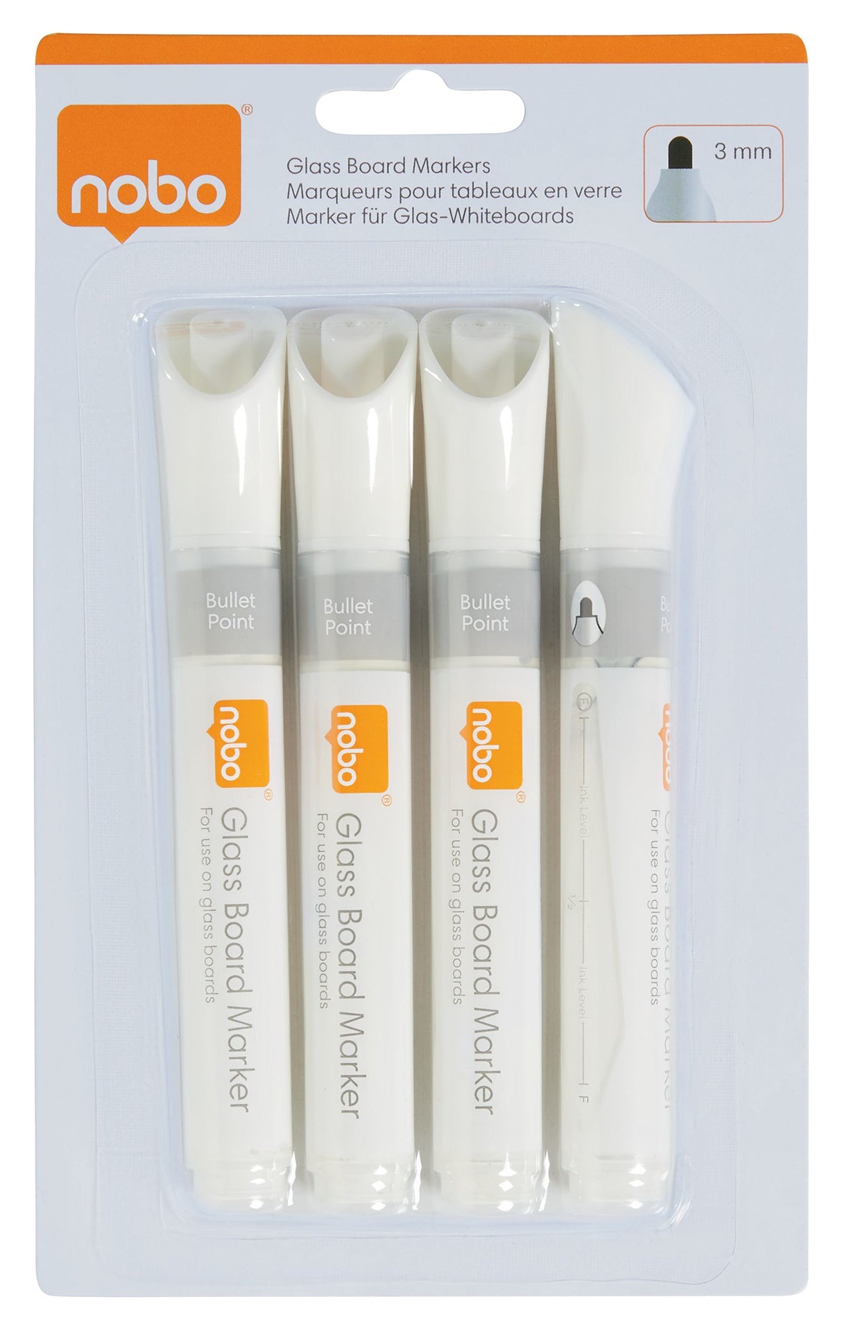 Nobo WB marker t/glastavle rund 3mm hvid (4) – Whiteboardpenne (billede 2)
