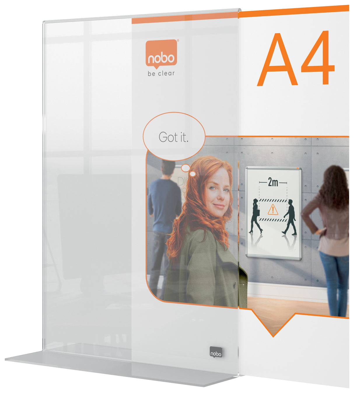 Nobo Skilteholder Premium Plus akryl T-fod A4 – Brochureholdere (billede 3)