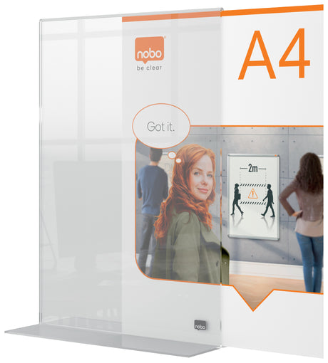 Nobo Skilteholder Premium Plus akryl T-fod A4 – Brochureholdere (billede 3)