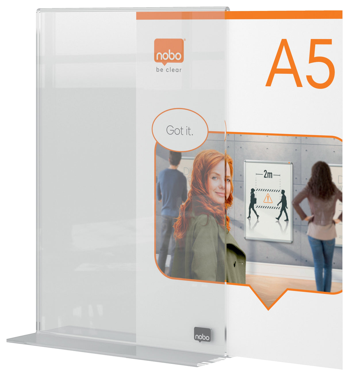 Skilteholder Premium Plus akryl T-fod A5 – image 3